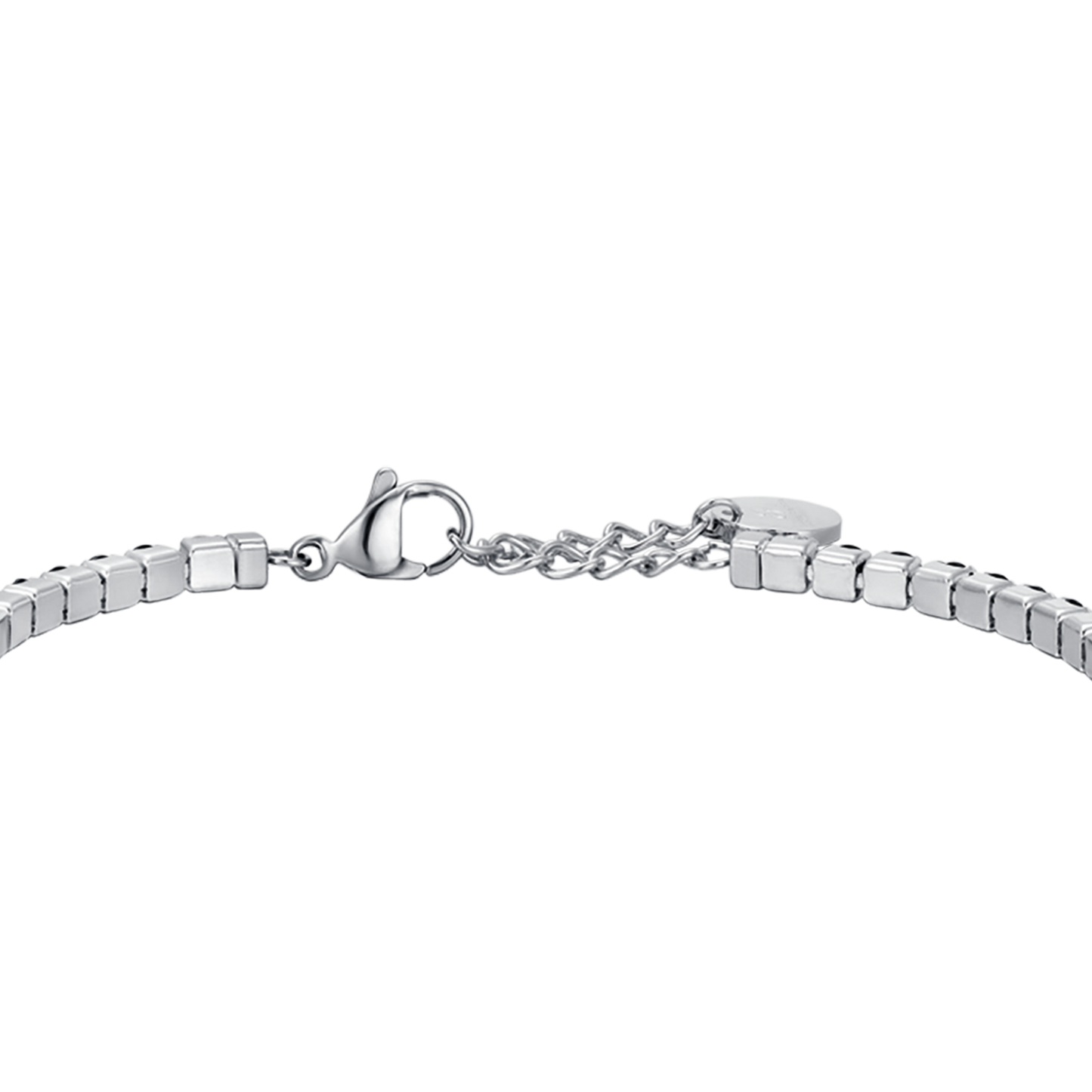 PULSERA DE TENIS DE ACERO PARA HOMBRE CON CRISTALES BLANCOS Y NEGROS