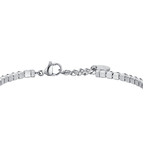 PULSERA DE TENIS DE ACERO PARA HOMBRE CON CRISTALES BLANCOS Y NEGROS