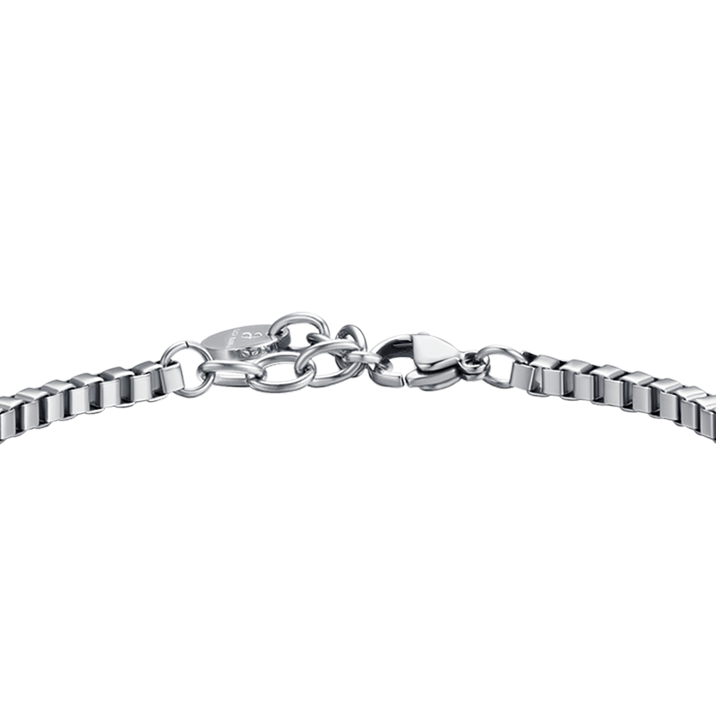 PULSERA DE ACERO PARA HOMBRE CON PLACA NEGRA Y CRISTALES