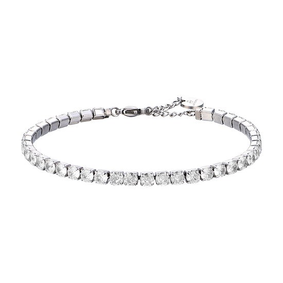 PULSERA DE TENIS DE ACERO PARA HOMBRE CON CRISTALES BLANCOS