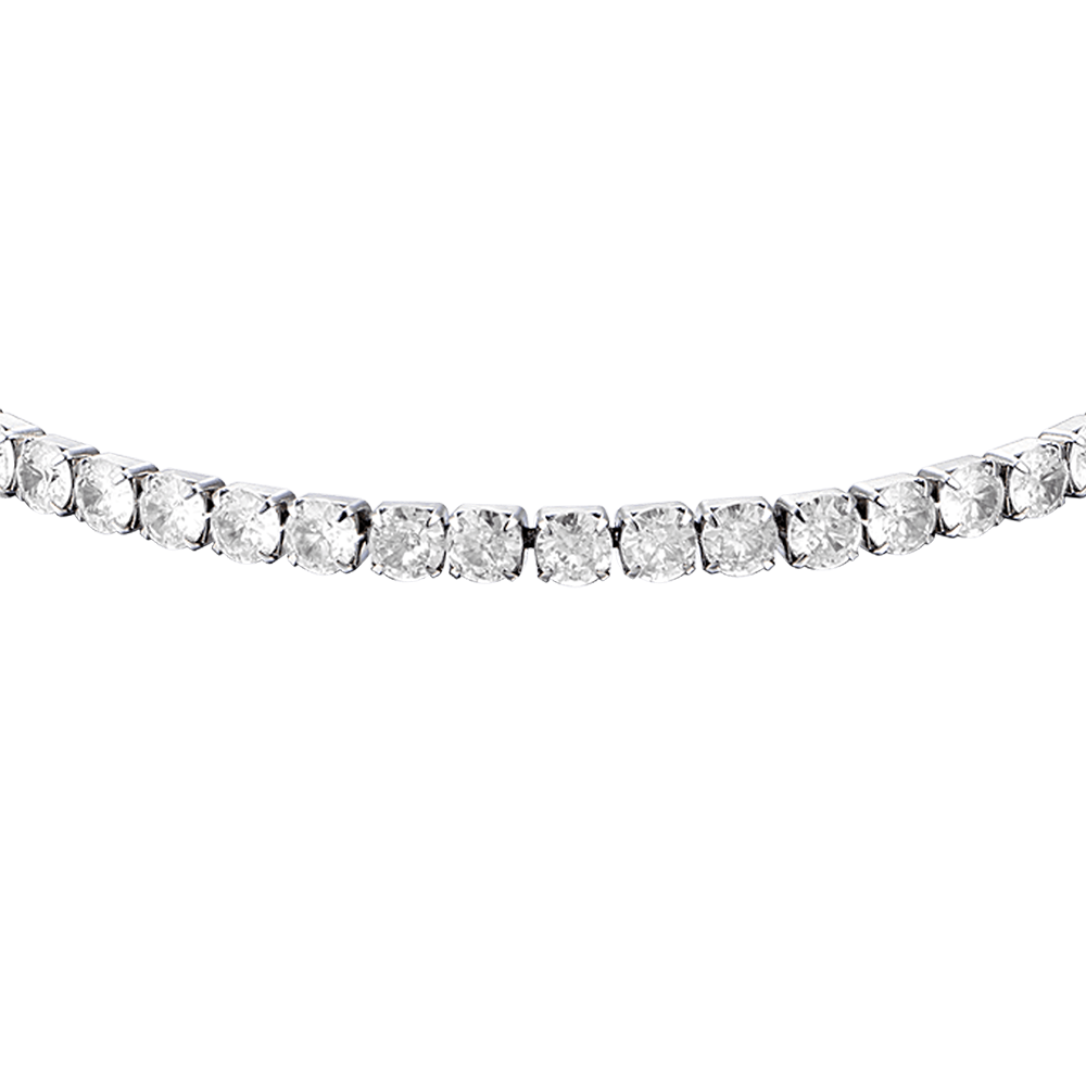 PULSERA DE TENIS DE ACERO PARA HOMBRE CON CRISTALES BLANCOS