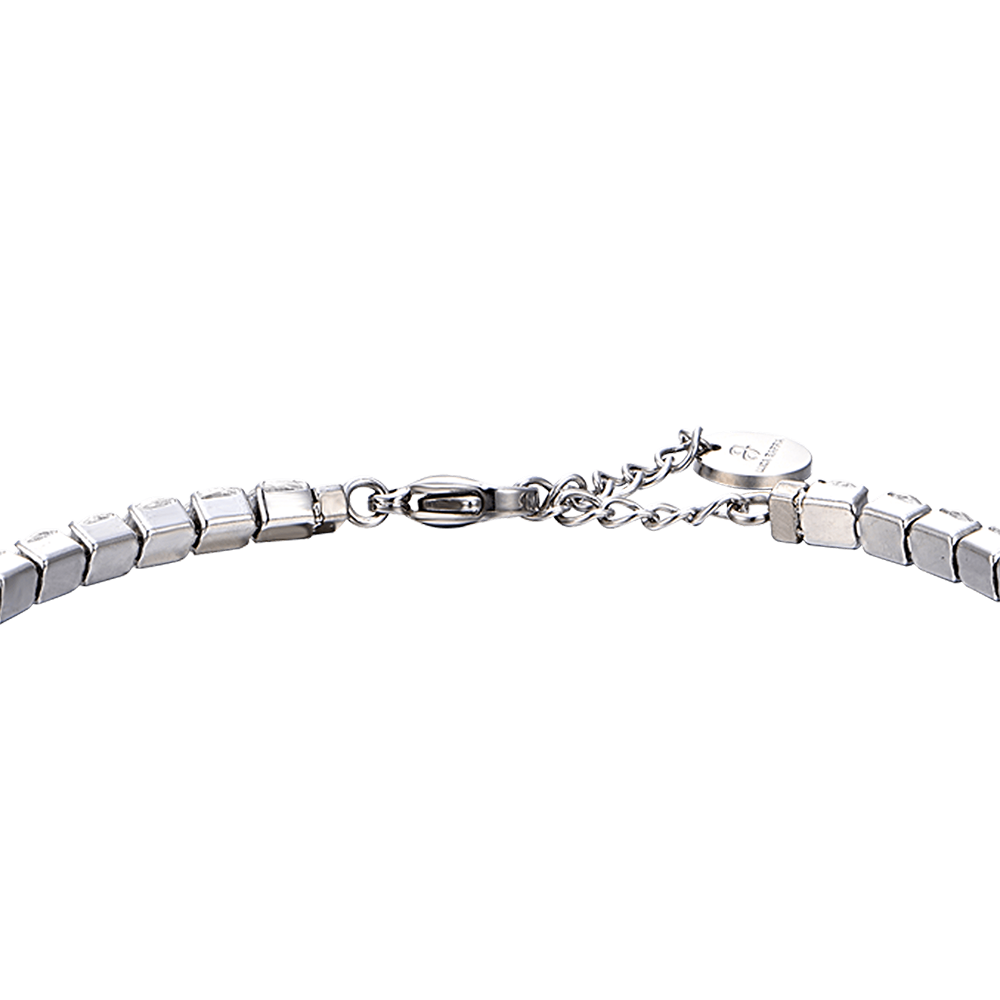 PULSERA DE TENIS DE ACERO PARA HOMBRE CON CRISTALES BLANCOS