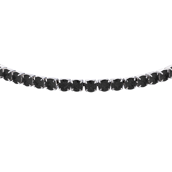 PULSERA DE TENIS DE ACERO PARA HOMBRE CON CRISTALES NEGROS