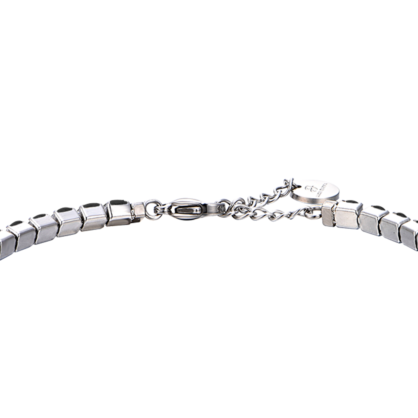 PULSERA DE TENIS DE ACERO PARA HOMBRE CON CRISTALES NEGROS