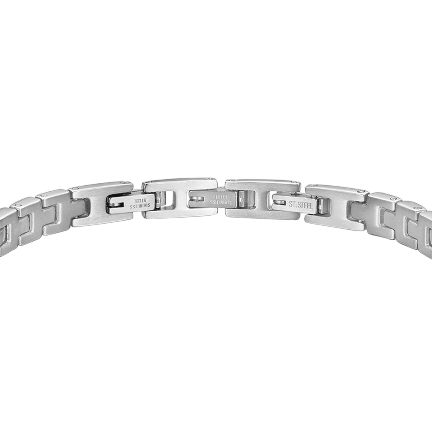 PULSERA DE ACERO PARA HOMBRE CON CRISTALES BLANCOS