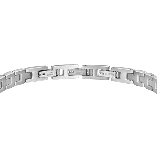 PULSERA DE ACERO PARA HOMBRE CON CRISTALES NEGROS