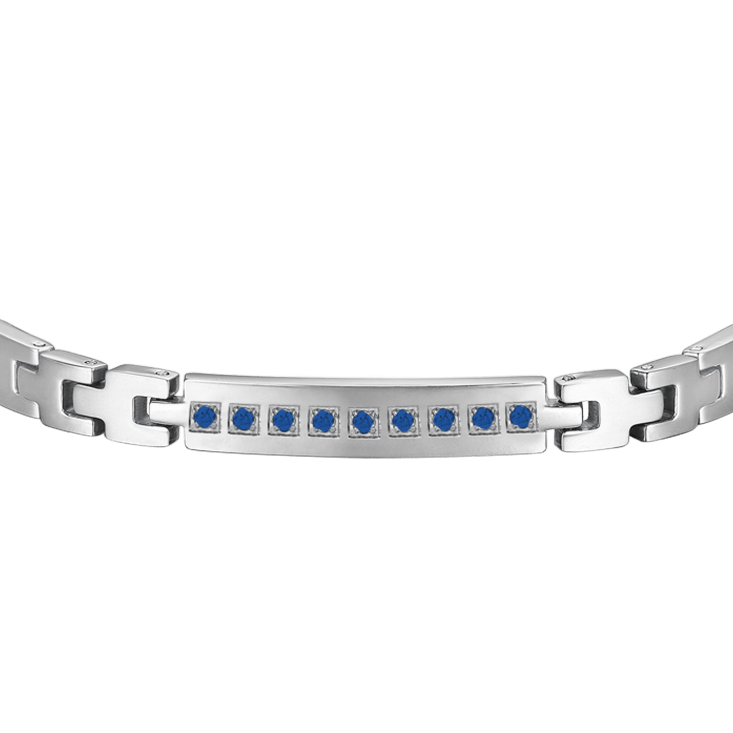 PULSERA DE ACERO PARA HOMBRE CON CRISTALES AZULES