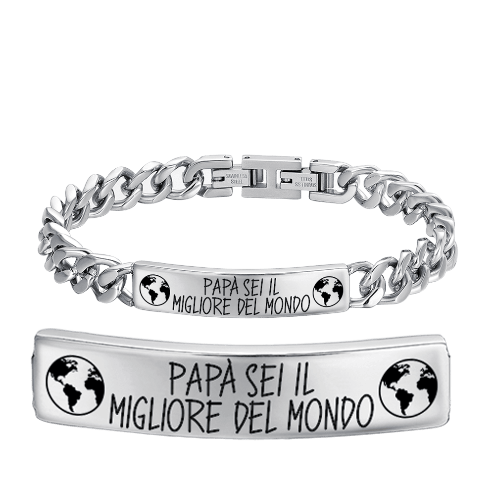 PULSERA DE ACERO PARA HOMBRE DADDY YOU'RE THE BEST IN THE WORLD