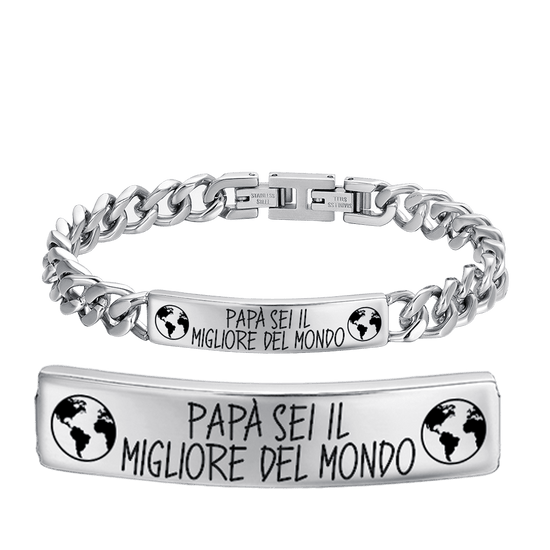 PULSERA DE ACERO PARA HOMBRE DADDY YOU'RE THE BEST IN THE WORLD