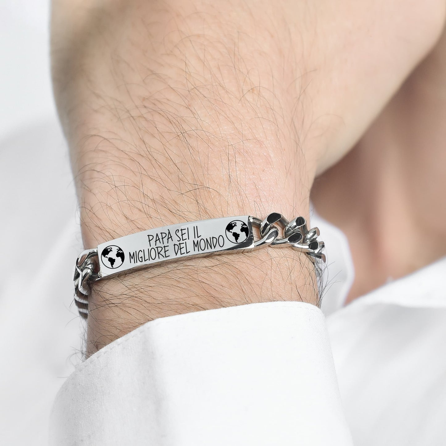 PULSERA DE ACERO PARA HOMBRE DADDY YOU'RE THE BEST IN THE WORLD