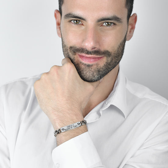 PULSERA DE ACERO PARA HOMBRE DADDY YOU'RE THE BEST IN THE WORLD
