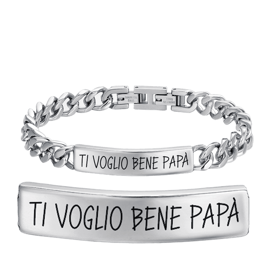 BRACCIALE UOMO IN ACCIAIO TI VOGLIO BENE PAPA' Luca Barra