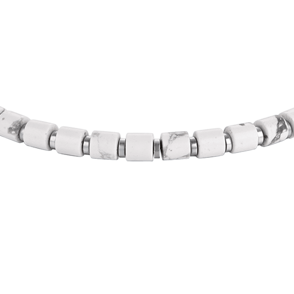 PULSERA DE ACERO PARA HOMBRE CON PIEDRAS BLANCAS