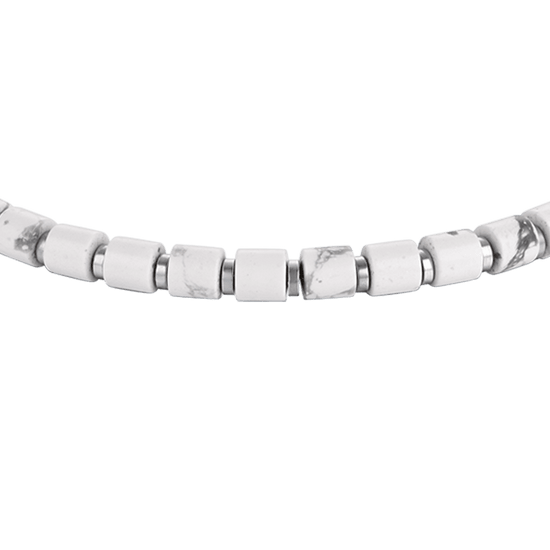 PULSERA DE ACERO PARA HOMBRE CON PIEDRAS BLANCAS