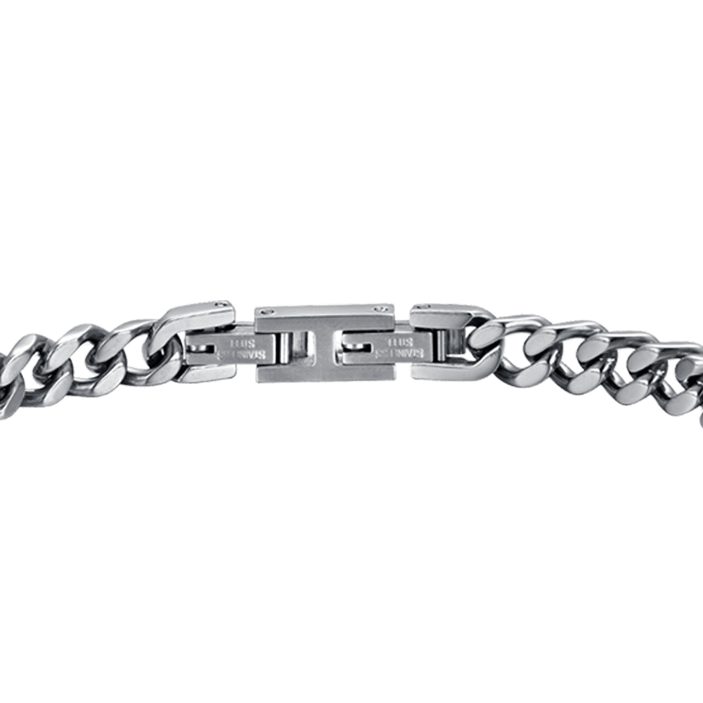 PULSERA DE ACERO PARA HOMBRE CON ELEMENTOS NEGROS