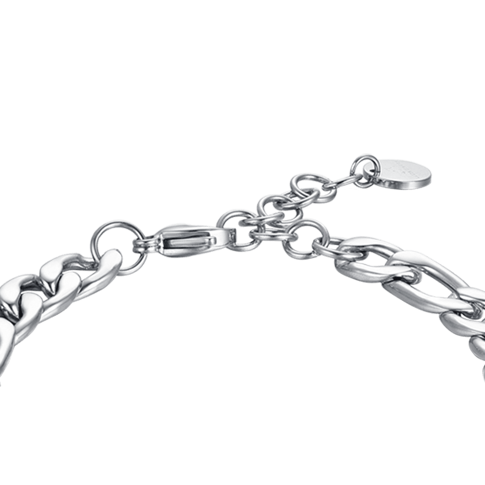 BRAZALETE DE ACERO PARA HOMBRE CON ÁGATA NEGRA