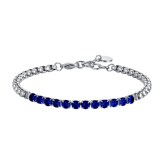PULSERA DE ACERO PARA HOMBRE CON CRISTALES AZULES