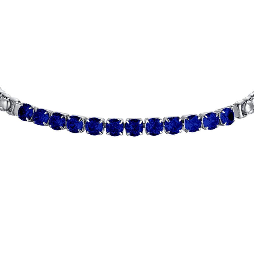 PULSERA DE ACERO PARA HOMBRE CON CRISTALES AZULES Luca Barra