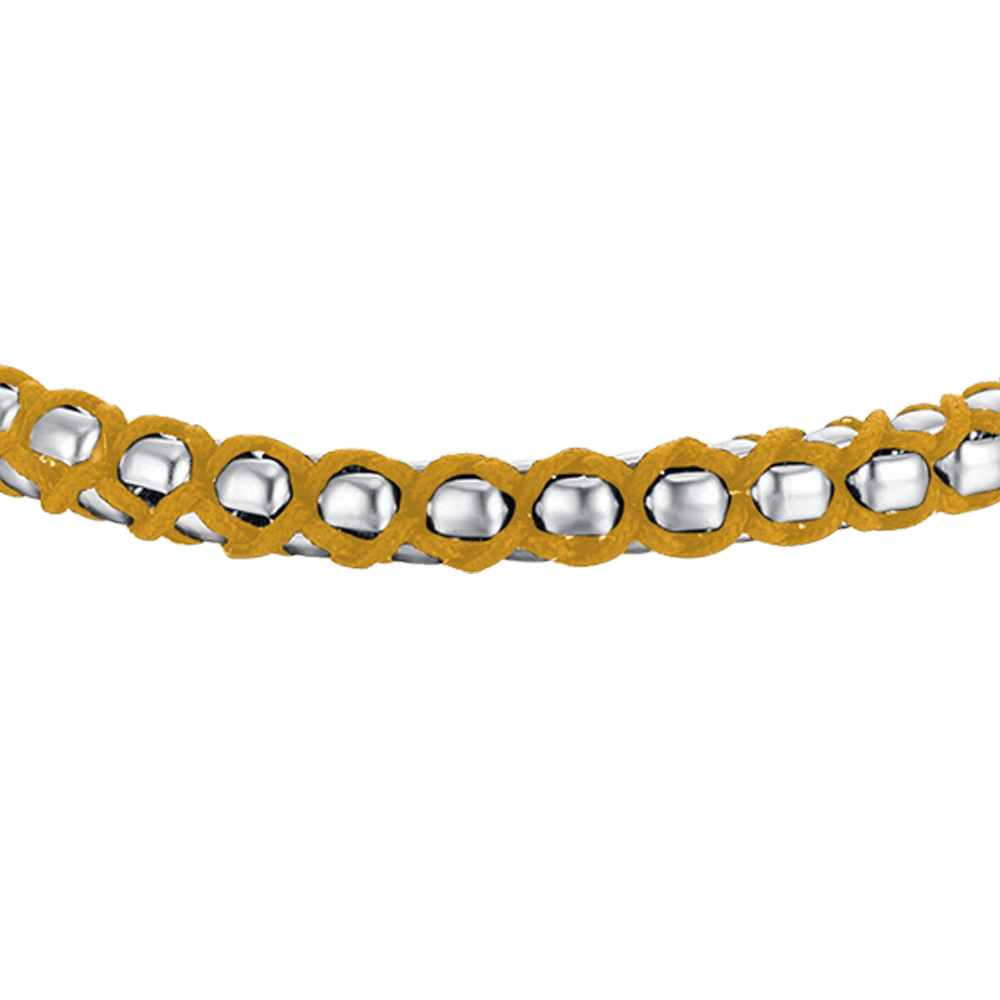 PULSERA DE ACERO PARA HOMBRE CON CUERDA AMARILLA