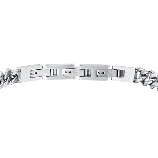 BRAZALETE DE ACERO PARA HOMBRE CON ELEMENTO DE CRISTAL NEGRO