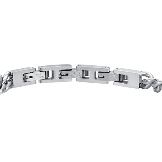 BRAZALETE DE ACERO PARA HOMBRE CON ELEMENTO DE CRISTAL NEGRO