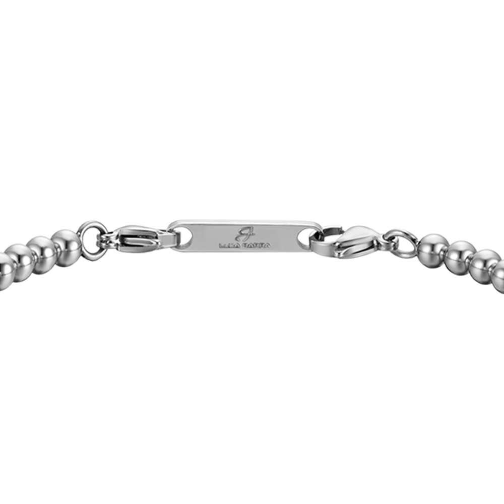 PULSERA DE ACERO PARA HOMBRE CON PIEDRAS NEGRAS