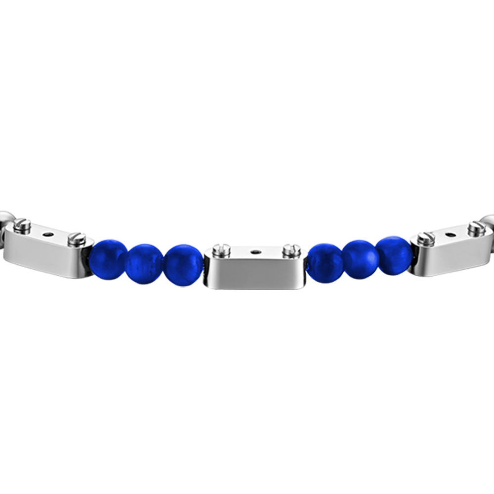 PULSERA DE ACERO PARA HOMBRE CON PIEDRAS LAPIS