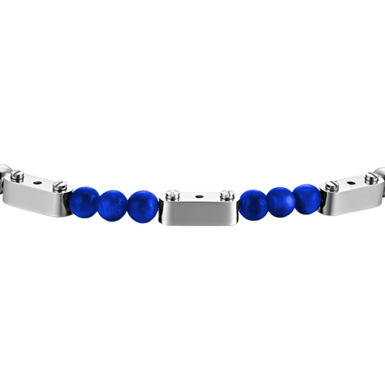 PULSERA DE ACERO PARA HOMBRE CON PIEDRAS LAPIS