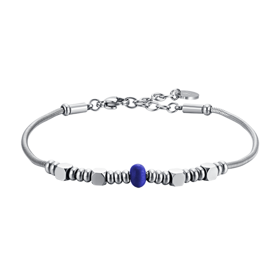 PULSERA DE ACERO PARA HOMBRE CON PIEDRA AZUL