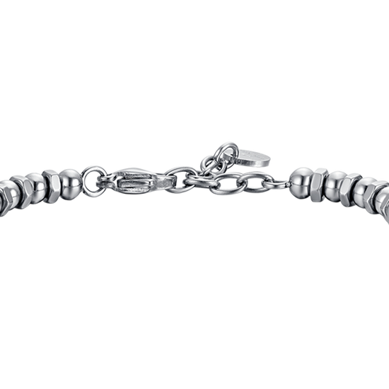 BRAZALETE DE ACERO PARA HOMBRE CON CORONA Y ESMALTE NEGRO