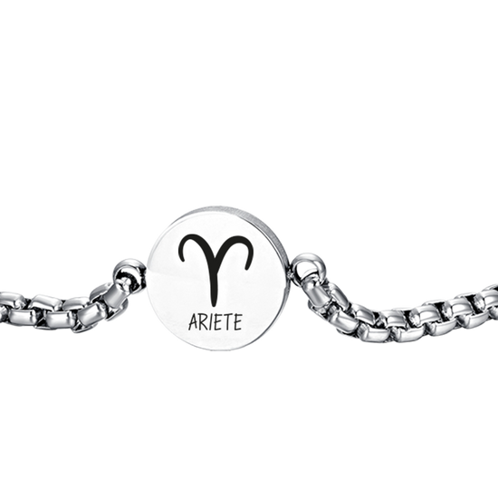 PULSERA DE ACERO PARA HOMBRE SIGNO DEL ZODIACO ARIES PLACA