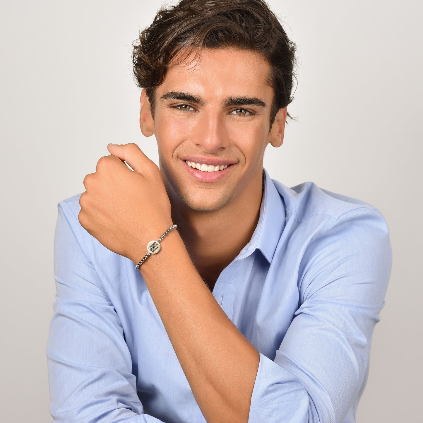 PULSERA DE ACERO PARA HOMBRE SIGNO DEL ZODIACO ARIES PLACA