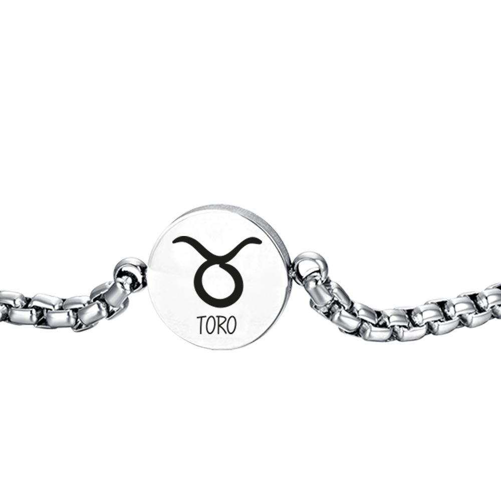 PULSERA DE ACERO PARA HOMBRE PLACA SIGNO ZODIACAL TAURO