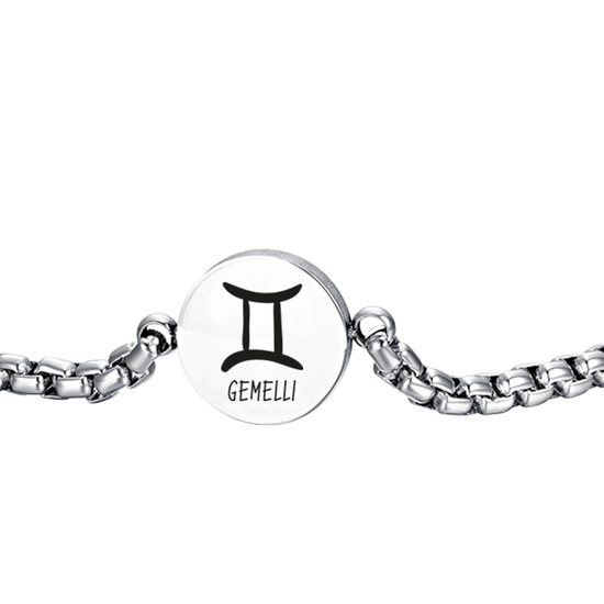 PULSERA DE ACERO PARA HOMBRE SIGNO ZODIACAL GEMINI PLACA