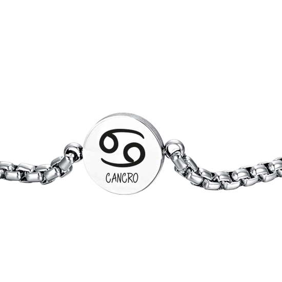 PULSERA DE ACERO PARA HOMBRE SIGNO DEL ZODIACO CANCER PLACA