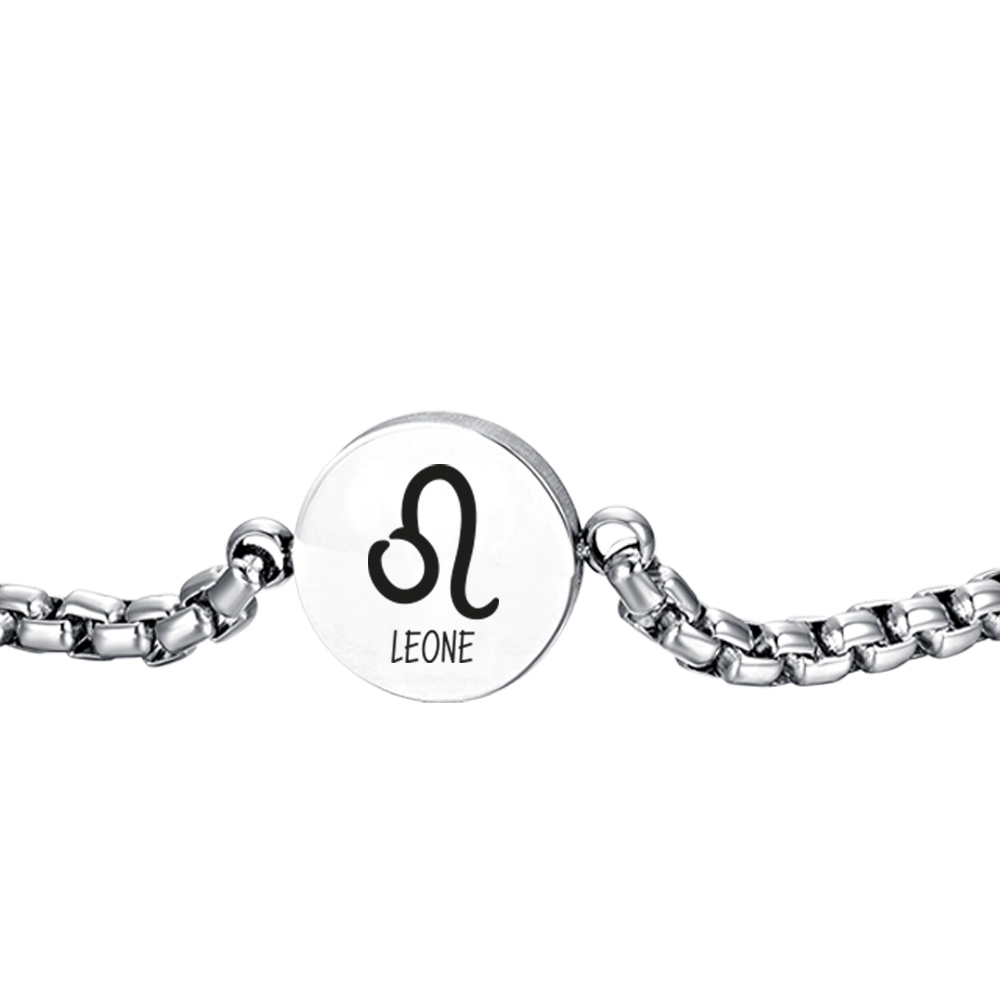 PULSERA DE ACERO PARA HOMBRE CON SIGNO DEL ZODIACO LEO