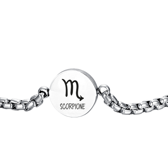 PULSERA DE ACERO PARA HOMBRE SIGNO DEL ZODIACO ESCORPIO PLACA