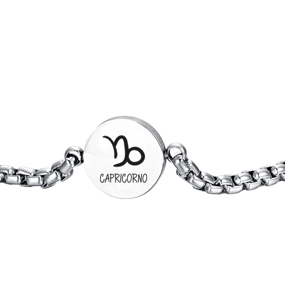 PULSERA DE ACERO PARA HOMBRE SIGNO ASTROLOGICO CAPRICORNIO PLACA