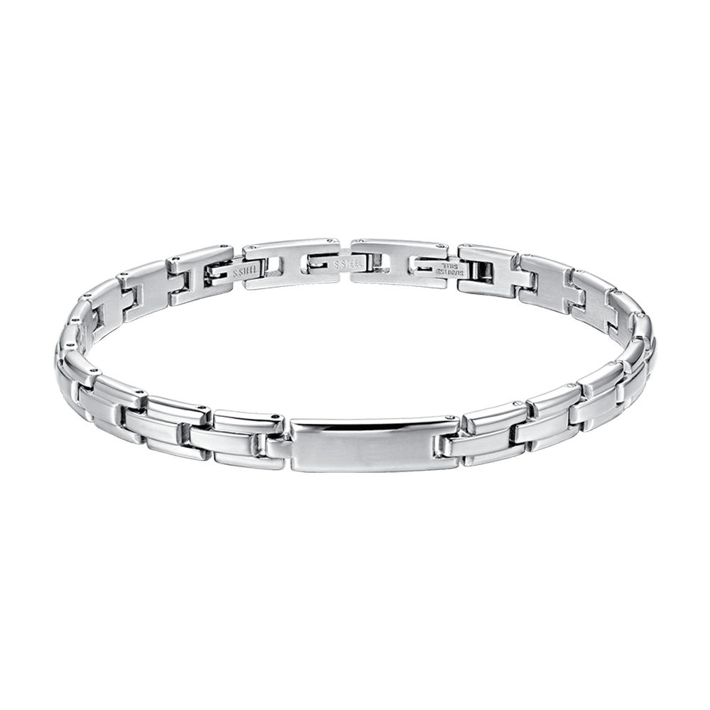 BRAZALETE DE HOMBRE DE ACERO PLATEADO
