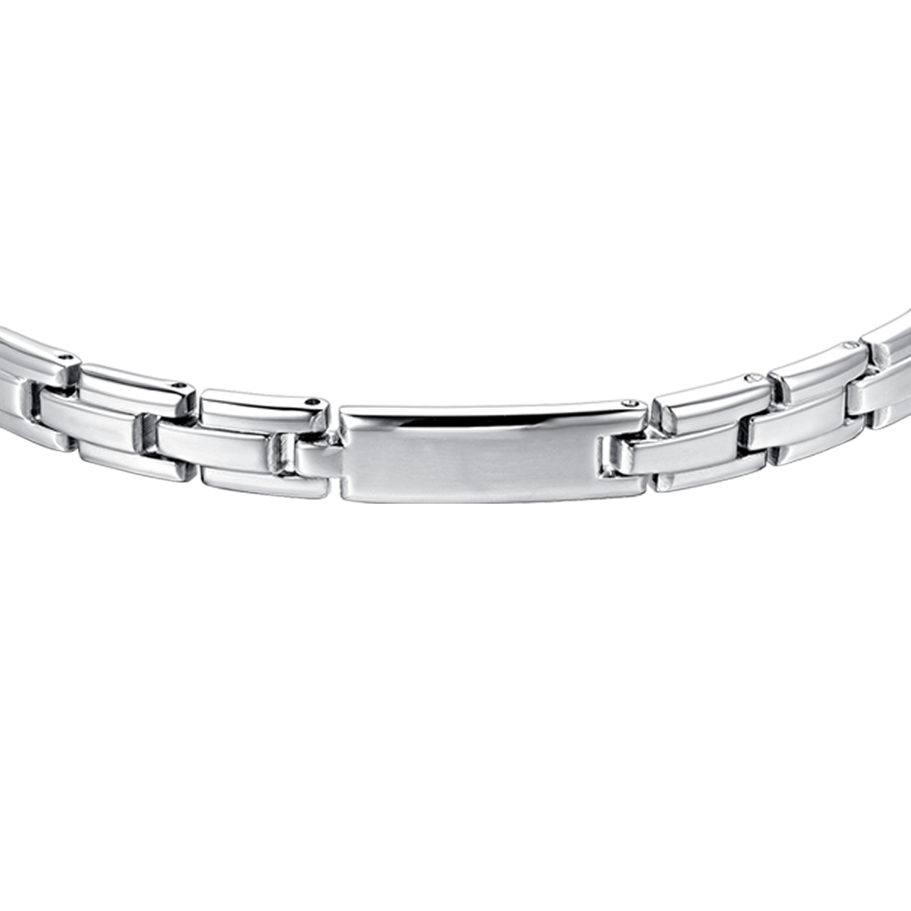 BRAZALETE DE HOMBRE DE ACERO PLATEADO