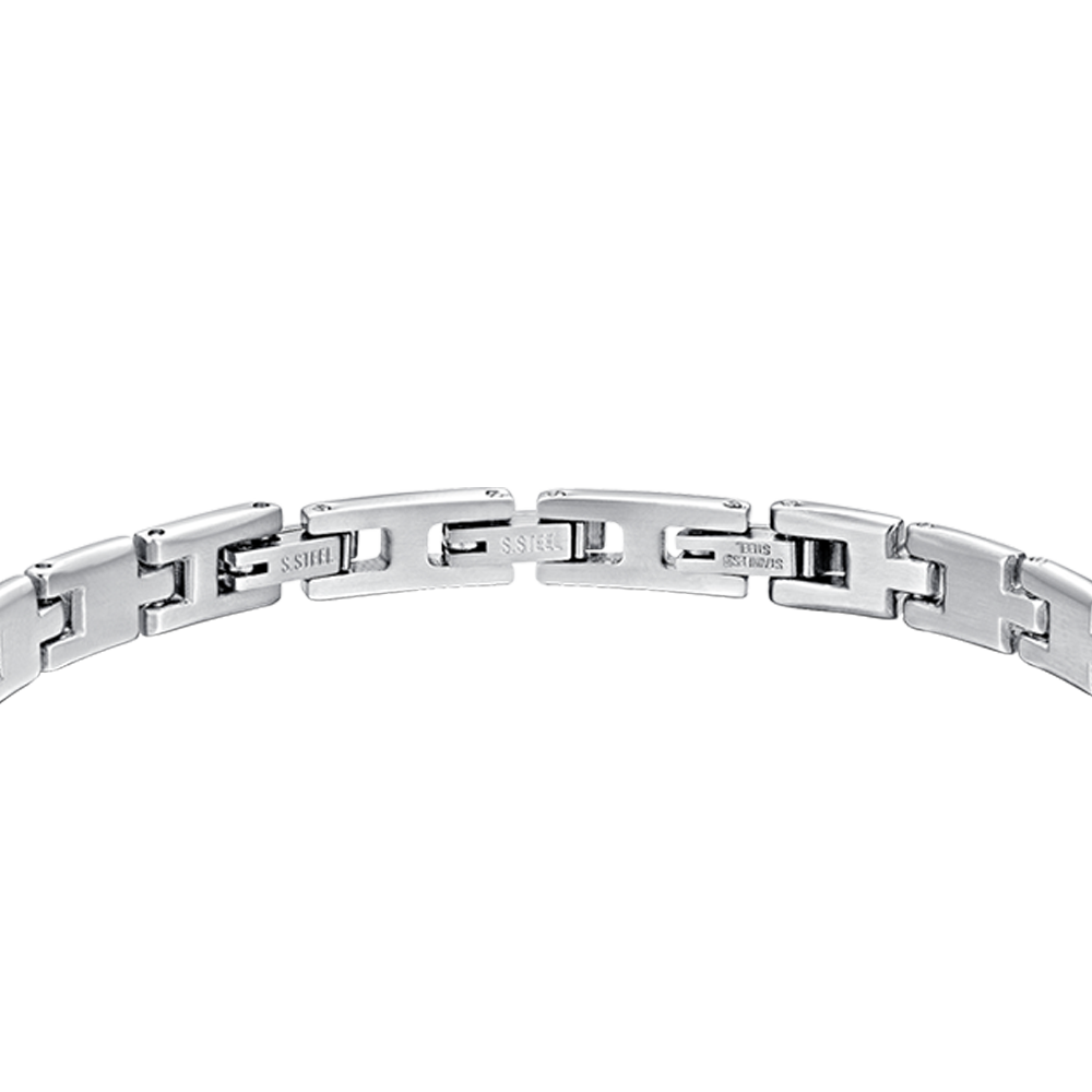 BRAZALETE DE HOMBRE DE ACERO PLATEADO