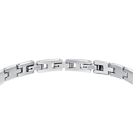 BRAZALETE DE ACERO PARA HOMBRE CON PLACA IP NEGRA