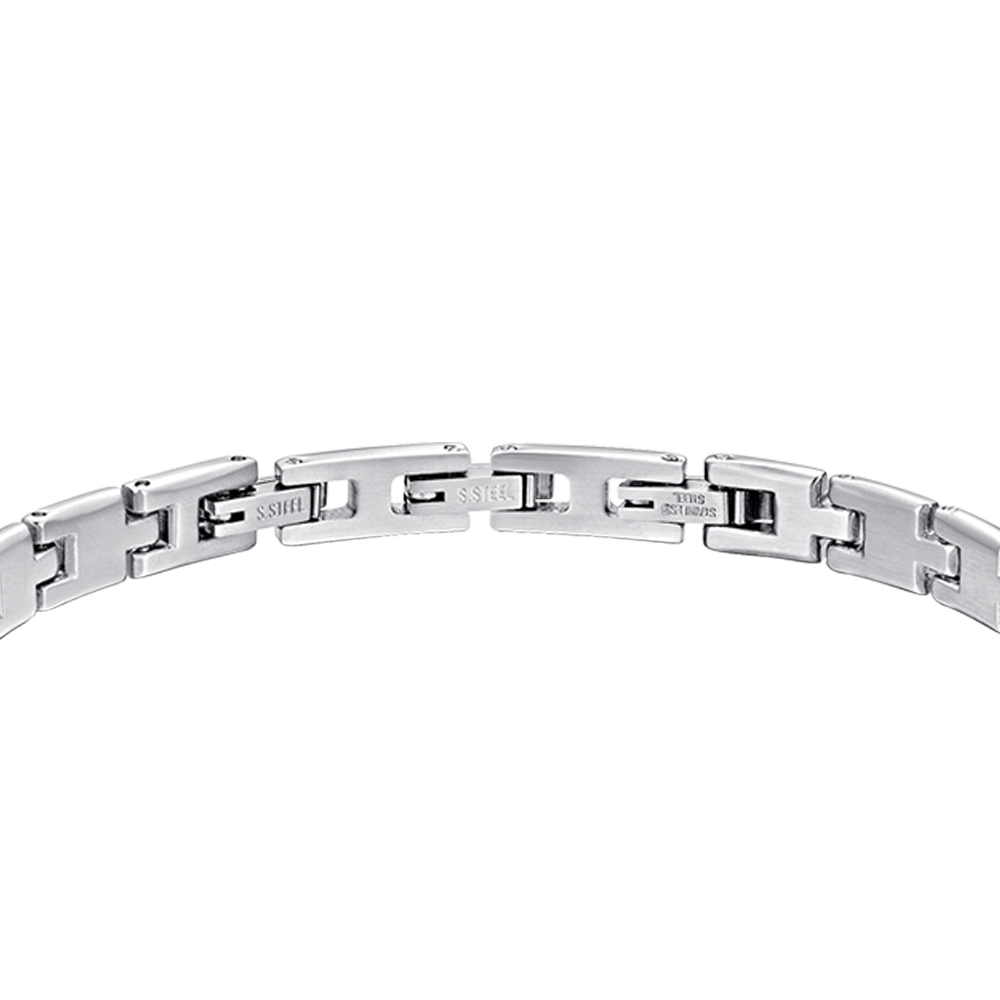 BRAZALETE DE ACERO PARA HOMBRE CON PLACA IP NEGRA
