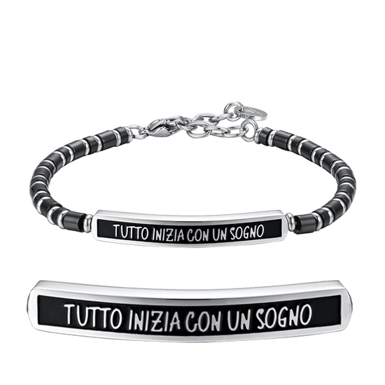 BRACCIALE UOMO IN ACCIAIO TUTTO INIZIA CON UN SOGNO Luca Barra