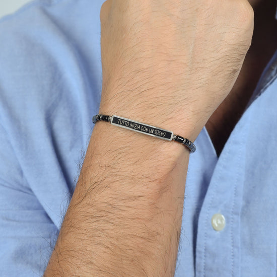 BRAZALETE DE ACERO PARA HOMBRE TODO EMPIEZA CON UN SUEÑO