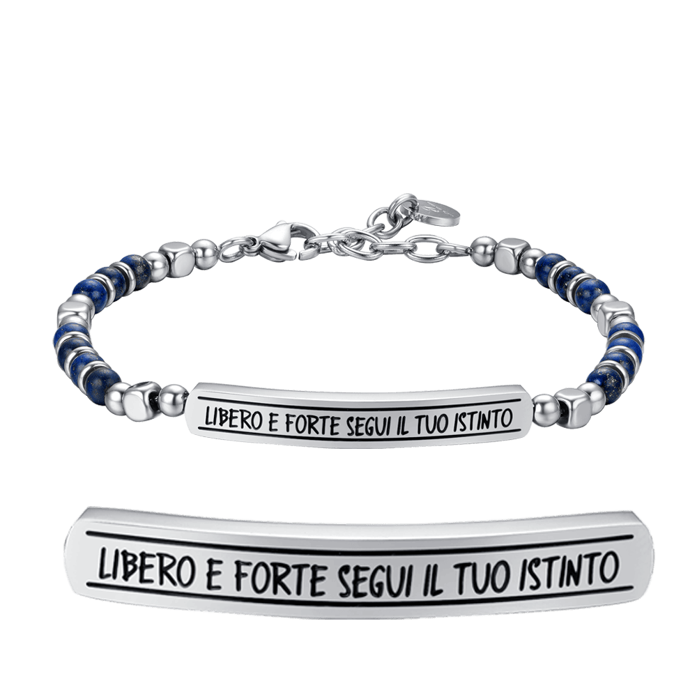 BRACCIALE UOMO IN ACCIAIO LIBERO E FORTE SEGUI IL TUO ISTINTO Luca Barra