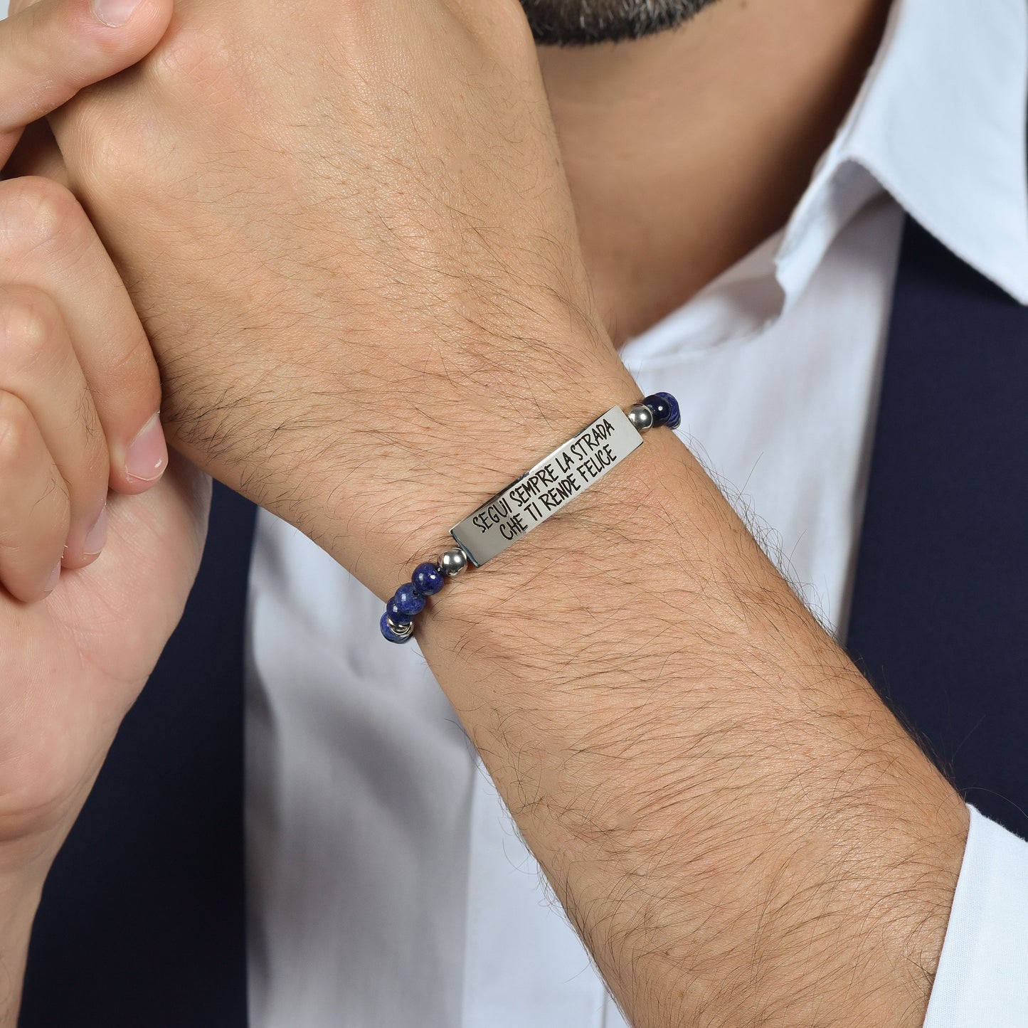 PULSERA DE ACERO PARA HOMBRE SIGUE SIEMPRE EL CAMINO QUE TE HAGA FELIZ