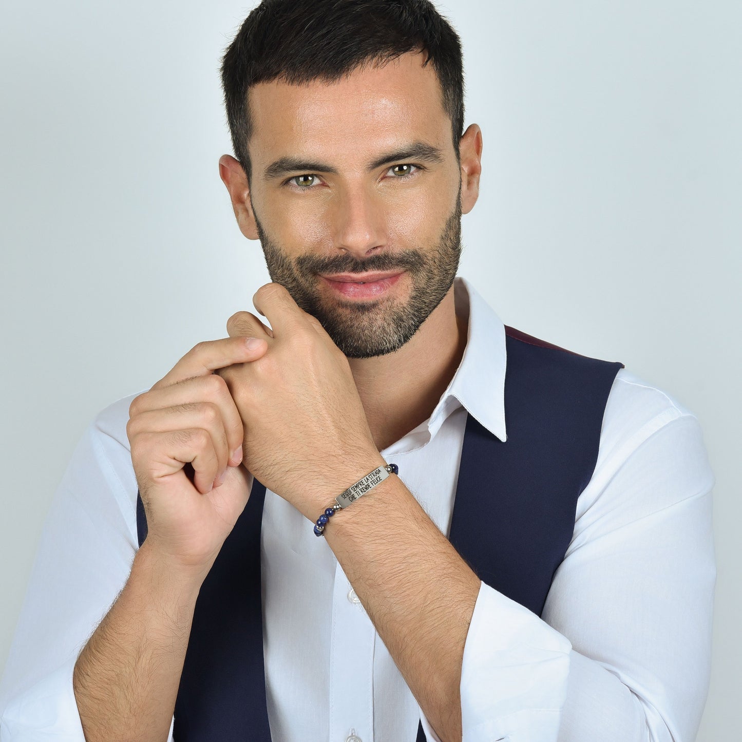 PULSERA DE ACERO PARA HOMBRE SIGUE SIEMPRE EL CAMINO QUE TE HAGA FELIZ