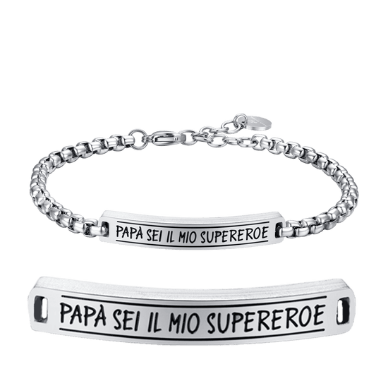 PULSERA DE ACERO PARA HOMBRE DADDY YOU'RE MY SUPERHERO