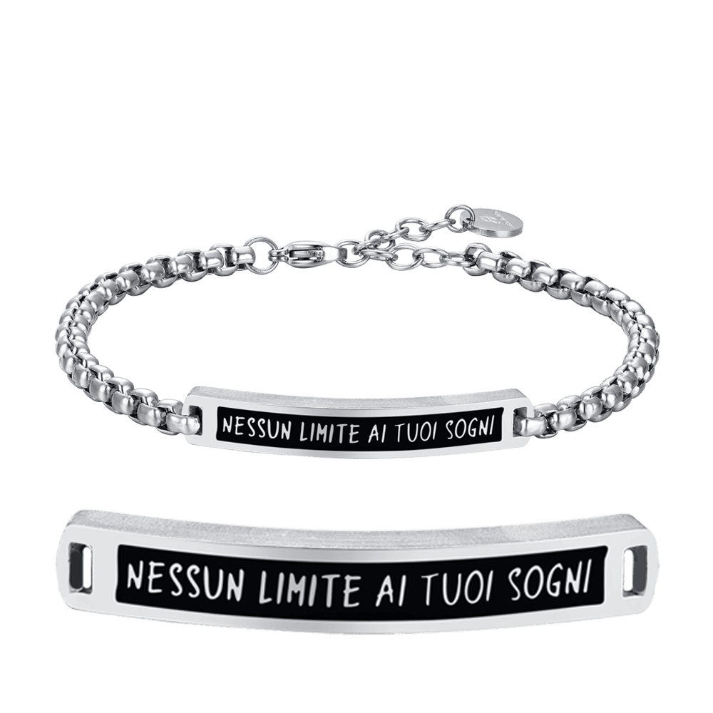 PULSERA DE ACERO PARA HOMBRE NO PONGAS LÍMITES A TUS SUEÑOS